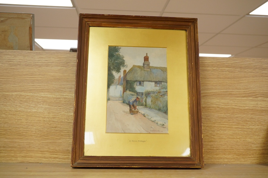 Adam Edwin Proctor (1864-1913), ‘A Devon Cottage’, signed and dated '08, watercolour, 26 x 17cm